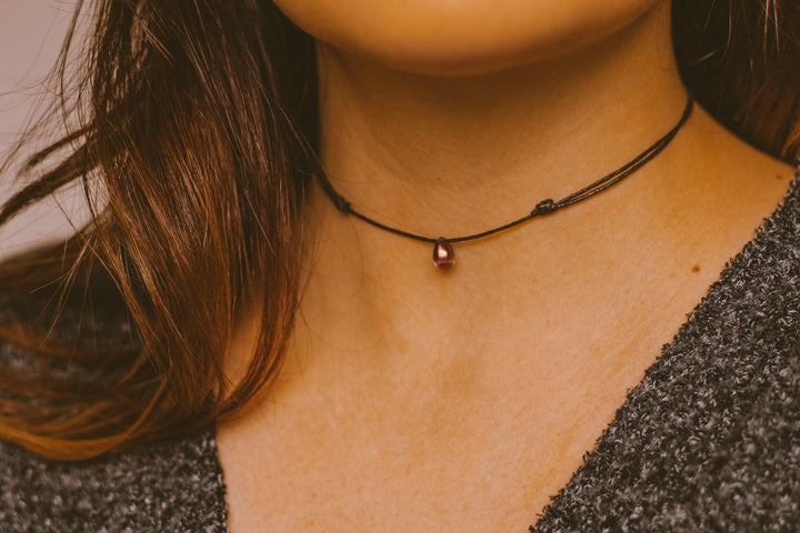 Rosy Lilac Teardrop Choker - SAME SUN CO