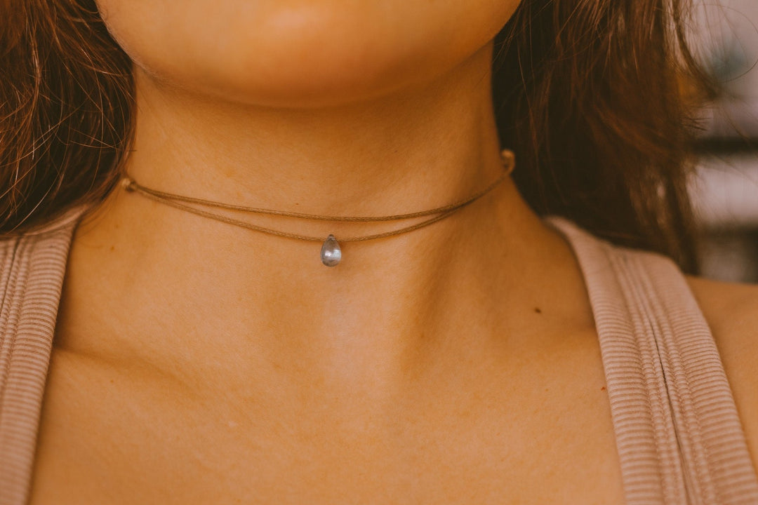 Steel Blue Teardrop Choker - SAME SUN CO