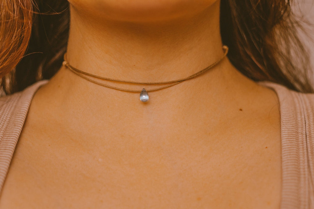 Steel Blue Teardrop Choker - SAME SUN CO