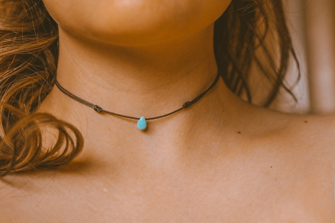 Turquoise Teardrop Choker - SAME SUN CO