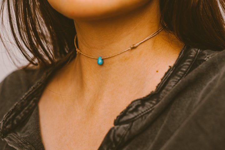 Turquoise Teardrop Choker - SAME SUN CO