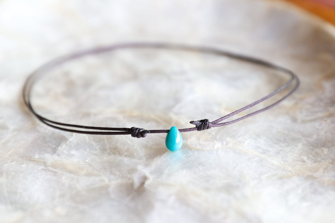 Turquoise Teardrop Choker - SAME SUN CO