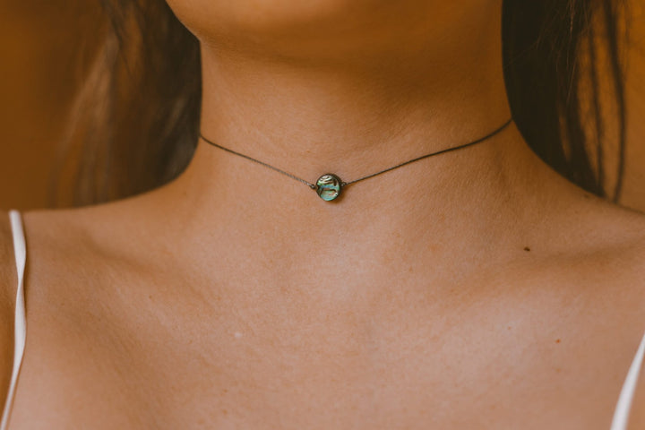 Ultra Dainty Abalone Necklace - SAME SUN CO